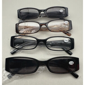 Reading Glasses 4 Pairs Ladies Fashion Spring Hinge Readers For Women +1.50 READ